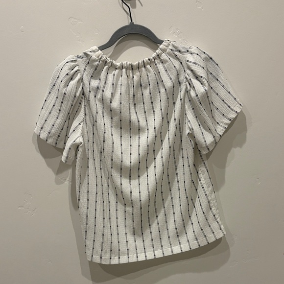 Madewell White and Black Striped Blouse - Picture 4 of 6